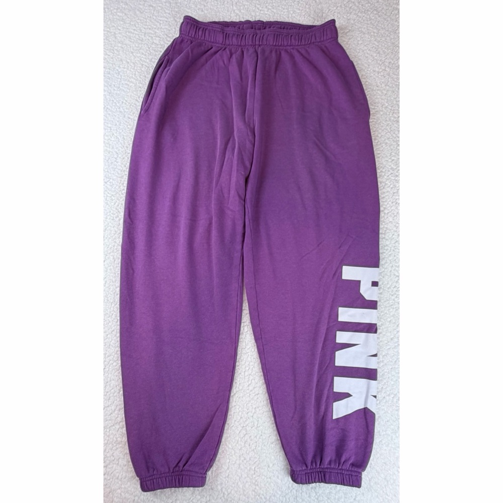 PINK • Victoria's Secret Purple Logo High-Waisted Sweatpants, M - Picture 10 of 11
